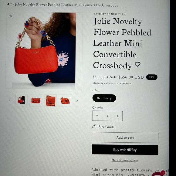 Kate Spade Jolie Novelty Flower Mini Convertible Crossbody - Picture 11 of 11
